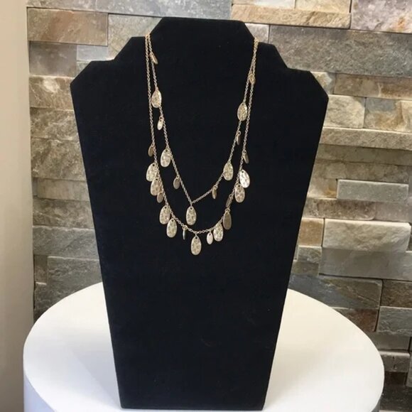 Canvas Goldtone Layered Necklace - Picture 2 of 3